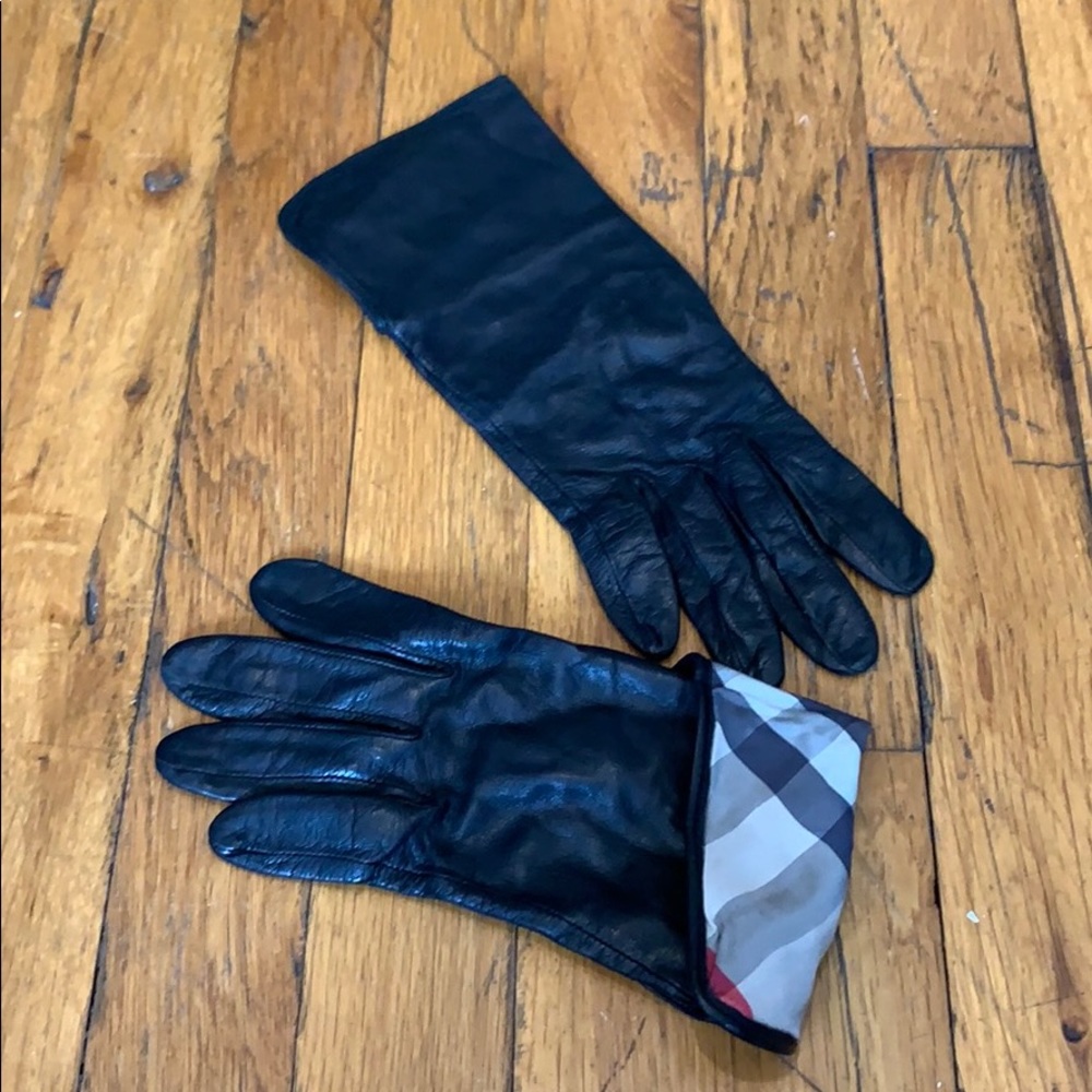 Burberry Leather Foldover Gloves